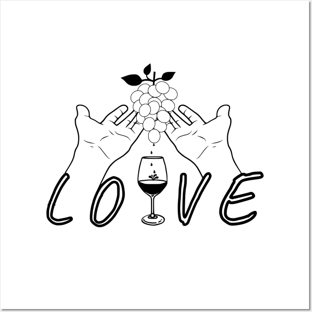 Wine love Wall Art by UMF - Fwo Faces Frog